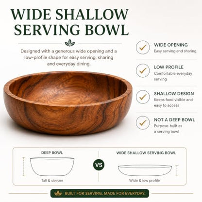 Acacia Wood Bowls - 4.75-inch Brown Wooden Bowls, 400 cubic cm (0.40 liters) Each, Set of 4 - size: 4 Bowls of 4.75-Inch (0.40 Liters)