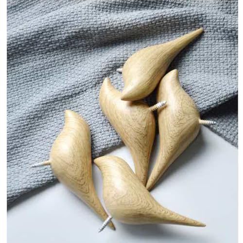 Resin Bird Wall Hooks Wood Grain Bird Coat Hooks Creative Wall Mounted Birds Decorative Art Decor Hat Towel Bag Hanger Gift for Home,Living Room, Bedroom, Shop (Wood Grain)