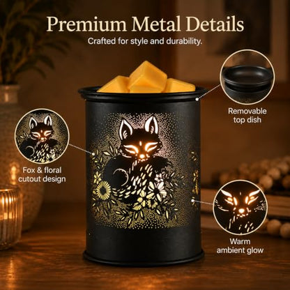 Wax Melt Warmer Metal Wax Warmer for Scented Wax Candle Wax Burner(Fox) | Electric Fragrance Candle Oil Burner 2 in 1 Wax Melts as Gifts for Moms Grandma Women Girls - style: Fox