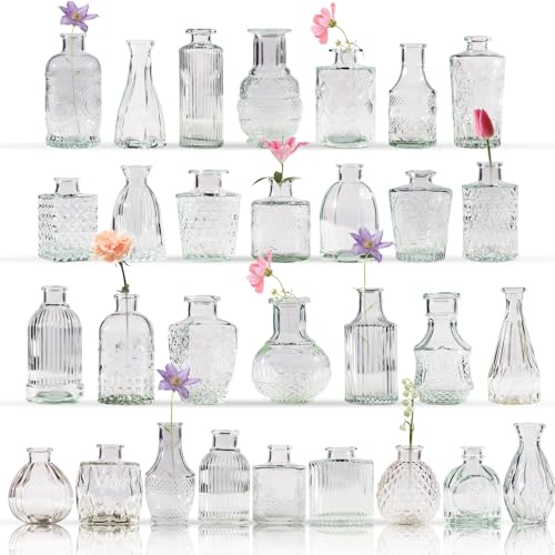80 Pcs Bud Vase Set, Vases for Centerpieces, Cute Glass Bud Vases in Bulk, Small Vases for Flowers, Clear Vase Set for Wedding Decorations, Home Table Flower Décor - color: Clear, size: 80 Pcs