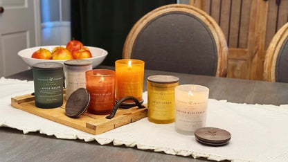 Charming Farmhouse by DW Home Lavender Leaf Scented Candle, 14 oz Wooden Wick Candle, Lavender, White Sage & Eucalyptus Fragrance, Aromatherapy Candle, Up to 56 Hour Burn Time - color: Lavender Leaf, size: 14 oz