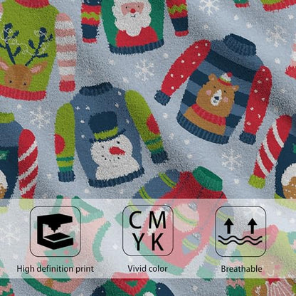 Christmas Ugly Sweater Hand Towel Set of 2,Childish Christmas Holiday Sweater Bathroom Kitchen Towel,Soft Absorben for Bathroom Kitchen Hotel 28"x14" - color: Color20