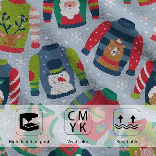 Christmas Ugly Sweater Hand Towel Set of 2,Childish Christmas Holiday Sweater Bathroom Kitchen Towel,Soft Absorben for Bathroom Kitchen Hotel 28"x14" - color: Color20