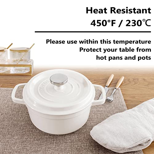 Home Brilliant Cotton Linen Placemats Set of 6 Heat Resistant Textured Place mats Washable Cloth Placemats for Kitchen Dining Table, Natural Linen - color: Natural Linen, size: Placemats 13" x 19", Set of 6