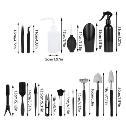 17-Piece Succulent Plant Care Tool Set, 26" and 39.4" Plant Transplanting Mats, Indoor Transplanting Supplies, Including Pot Transplantingg Mat, Mini Gardening Tool Set for Plant Care