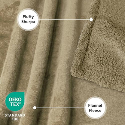 PetAmi Dog Blanket Small Medium Pet Cat Puppy Kitten, 40x29, Solid Taupe | 460 GSM, Soft Sherpa Fleece Throw, Reversible Plush Couch Cover Protector Crate Carrier Sofa Bed Car Seat, Machine Washable - color: Taupe/Taupe Sherpa, size: Medium - 29 X 40 Inch