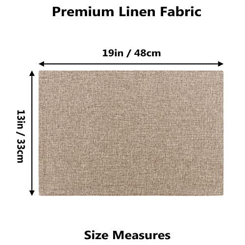 Home Brilliant Cotton Linen Placemats Set of 6 Heat Resistant Textured Place mats Washable Cloth Placemats for Kitchen Dining Table, Natural Linen - color: Natural Linen, size: Placemats 13" x 19", Set of 6