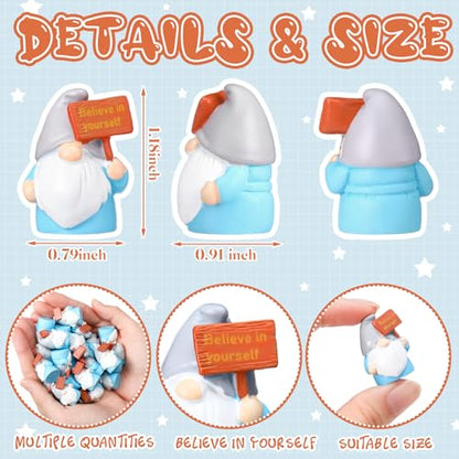 24 Pcs Mini Resin Gnome Figurine Miniature Tiny Fairy Gnomes Figurine Inspirational Appreciation Gnome Statue with Motivational Word for Office Desk Table Employee Family Supplies(Believe in Yourself) - color: Classic, style: Believe in Yourself