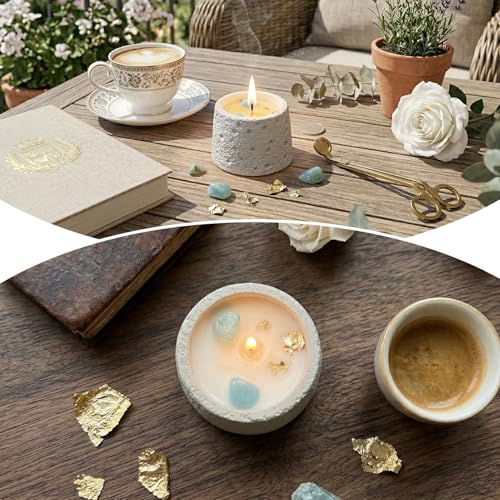 Scented Candle, Soy Candle, Non-Toxic Aroma Candles, White Musk Scented, Aquamarine Crystal, Best Smelling Candle, Gift for Women and Men (Net wt. 200g)