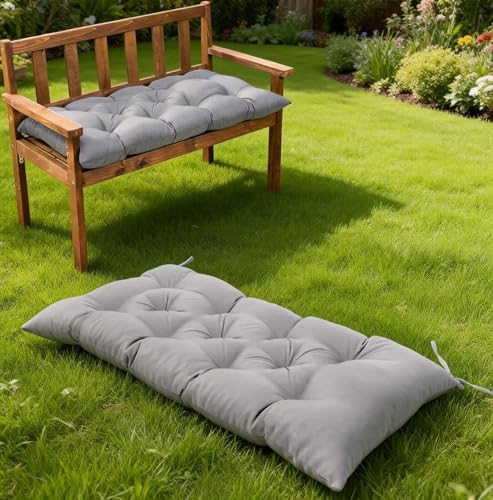 Swing Cushions Outdoor Bench Seat Pad(Light Gray,47.2 X 19.7 Inch) | Waterproof & Sun-Resistant Bench Cushion - Universal Fit for Patio Chairs, Swing Seats.Swing Cushions for Outdoor Furniture - color: Light Gray, size: 47.2 X 19.7 Inch