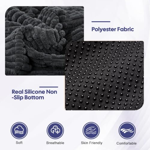 idee-home Recliner Cushions with Lumbar Support Pillow Set for Elderly | 20x20x5 Inch Recliner Seat Cushion Tufted, Large Square Seat Cushion Non-Slip Reduce Hip & Lumbar Pain - color: Grey Seat&lumbar