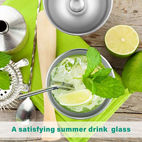 Remagr 16 Pack Stainless Steel Wine Tumblers 12 oz Insulated Vacuum Wine Cup Set Double Wall Stainless Steel Stemless Mug Glasses for Coffee Soda Whiskey Outdoor Travel (Silver) - color: Silver