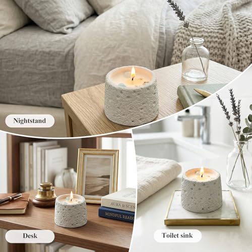 Scented Candle, Soy Candle, Non-Toxic Aroma Candles, White Musk Scented, Aquamarine Crystal, Best Smelling Candle, Gift for Women and Men (Net wt. 200g)