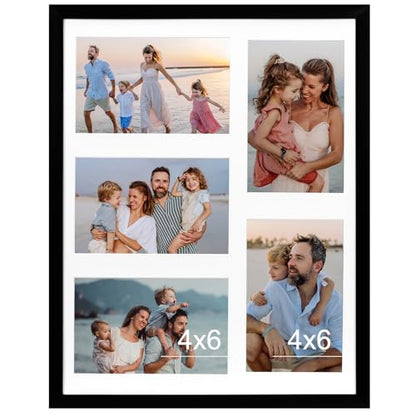 Fixwal 11x14 Collage Picture Frame, Holds Five 4x6 Photos, PVC | Shatter Resistant Plastic Cover, Wall Decor - size: 11x14（5-4x6）