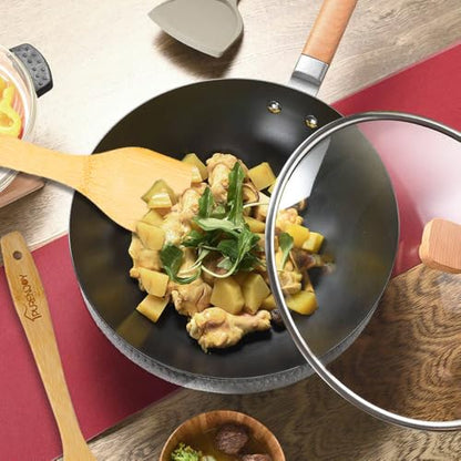 Bamboo Spatula Spoon (Sey of 6) | Nonstick Kitchen Utensil Set Cooking Utensil Set, Bamboo Wooden Spoons for Cooking Wood