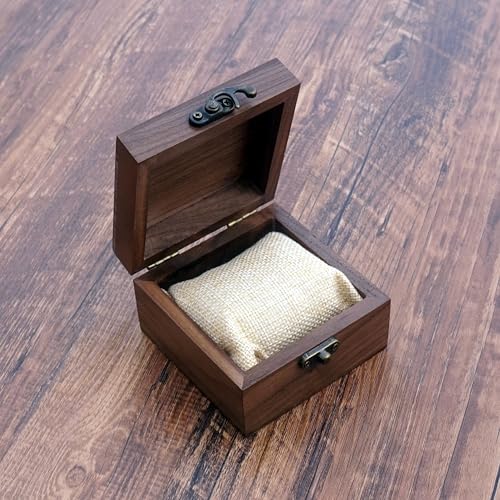 Walnut Wood Box for Crafts, Jewelry Box and watch box Wooden Keepsake Box Gift (Walnut) - color: Walnut