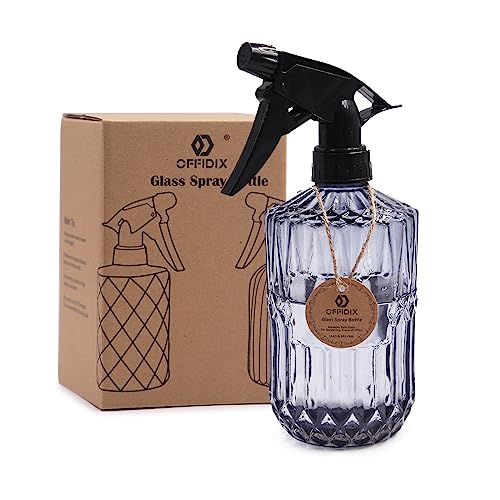 Glass Spray Bottle, Grey Fine Mist Plant Mister 0.4L Water Can | Adjustable Nozzle, Plants Glass Misters Bottle, Handheld Pressure Watering 400ml/13.5 oz Empty Vintage Mister for Indoor - color: D-Gray