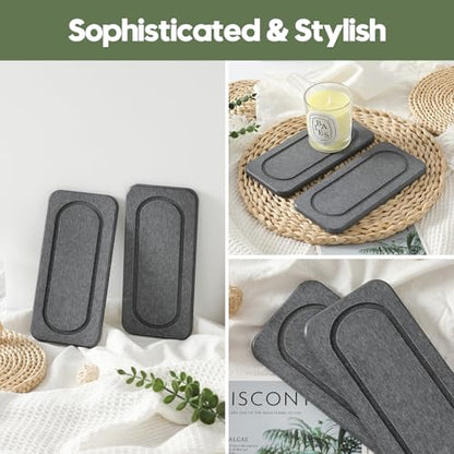 2Pack Diatomite Stone Coasters Water Absorbing Sink Tray for Kitchen & Bathroom Counter, Quick Dry Soap Dish Vanity Caddy, Dispenser Sponge Holder Space Organizer, Dark Gray - 8"x 3.8" - color: 2 Pack - Charcoal - 8"x 3.8"