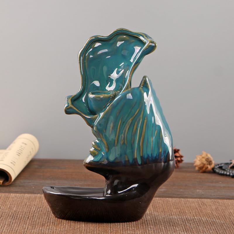 Man Kissing Woman Face Statue Backflow Incense Holder,Valentine's Day Waterfall Incense Burner Holder for Sticks Cones Home Office Yoga AI037 - color: Face Statue 2