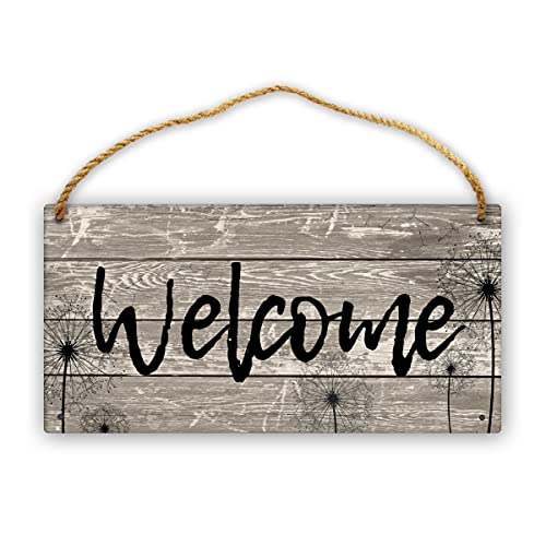 Rustic Wood Welcome Sign - Farmhouse Porch Decor, Hanging Plaque for Holidays - color: Welcome