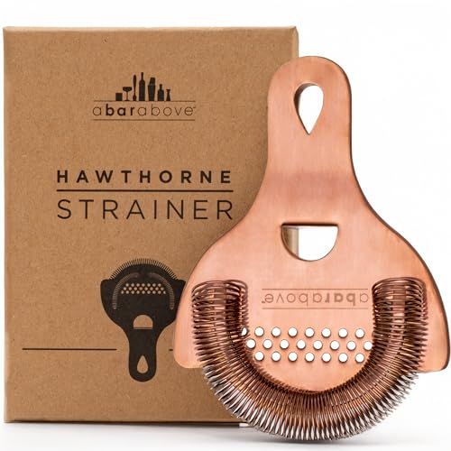 A Bar Above Hawthorne Strainer, Antique Copper, High Density Spring | Mirrored Finish Drink Filter Tool, For Boston Shakers and Mixing Glasses, Cocktail Bar Accessory, Home Bar Use, Bar Essential - color: Antique Copper, size: 1 Strainer