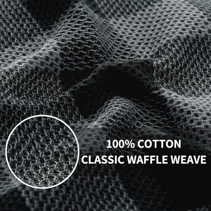 Homaxy 100% Cotton Check 6 Pack Dish Cloths, 12" x 12", Black & Grey | Waffle Weave, Plaid, Super Soft and Absorbent Dish Rags, Quick Drying, Multi-Purpose - color: Black & Grey, size: 12 x 12 - 6 Pack
