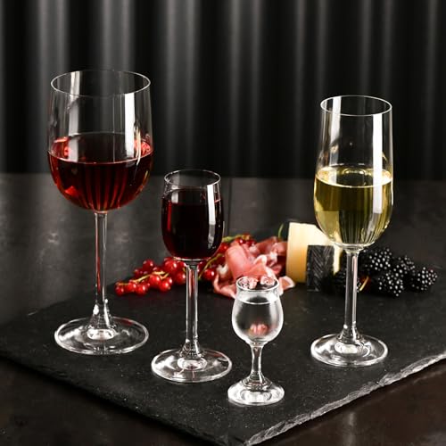 KROSNO Champagne Flutes Set of 6, 7.1 oz, Gema Collection | Drinking Glasses for Prosecco, Mocktails, Mimosa, Lead-Free Crystal Glassware, Dishwasher Safe - size: 210 milliliters