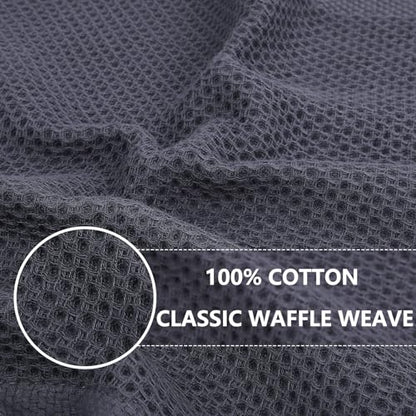 Homaxy 100% Cotton Waffle Weave Kitchen Dish Towels 12-Pack, Dark Grey | 13 x 28 Inches, Ultra Soft Absorbent Dish Towels, Quick Drying Cleaning Towels - color: Dark Grey, size: 13 X 28 - 12 Pack