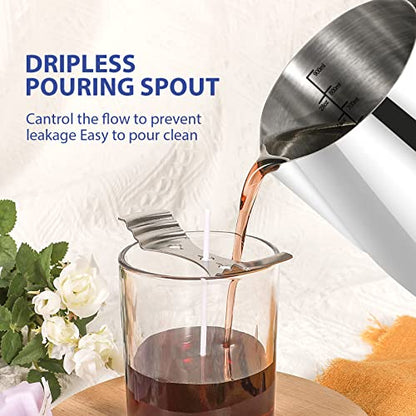 SAEUYVB Candle Making Kit/Supplies with Electric Hot Plate(Silver Gray) | Wax Melter for Candle Making,Candle Making Supplies for Beginners with Pouring Pot,Hot Plate,Instruction Manual and More - color: silver gray kit
