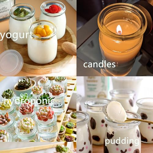 Mini Pudding Jars 60Pack, 3.4 oz Glass Favor Jar with Lids, Candle jars,Yogurt Containers with Lids, Mason Jar,Bath Salt Jars Wedding Favors Honey Pot - color: Glass-60pack-3.4oz