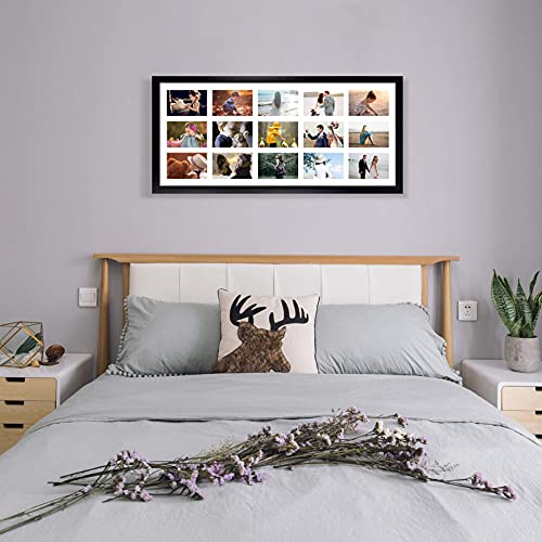 MEBRUDY 4x6 Collage Picture Frames with 15 Openings, 2 Pack Black Multi Photo Frames Display 4 x 6 Pictures with Mat for Wall Mounting - style: Regularly Style-2 Pack