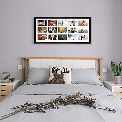 MEBRUDY 4x6 Collage Picture Frames with 15 Openings, 2 Pack Black Multi Photo Frames Display 4 x 6 Pictures with Mat for Wall Mounting - style: Regularly Style-2 Pack