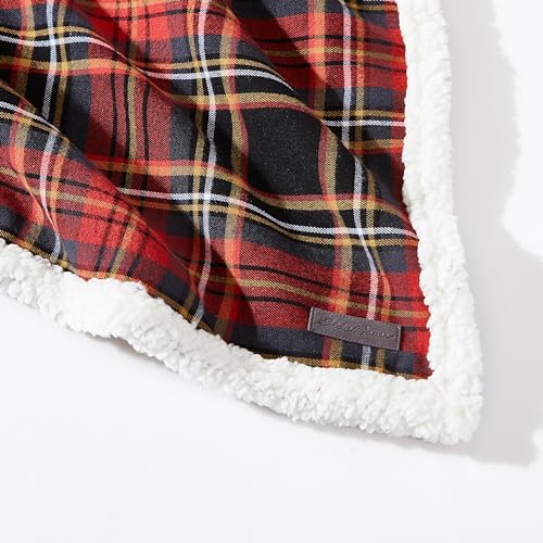 Eddie Bauer - Blanket, Super Soft Reversible Sherpa & Brushed Fleece Bedding, Throw Blankets for Couch, Ideal for Lounging (Mountain Tartan Red) - color: Mountain Tartan Red