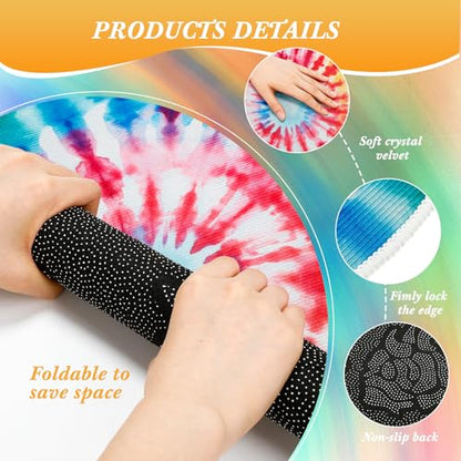 12 Pcs Carpet Circle Seats, 15 Inch Round Classroom Rug, Non Slip Corner Floor Cushion Mat, Circle Time Rug for Living Room, Learning, Playing Areas, Story Time, Group Activity (Tie Dye) - style: Tie Dye