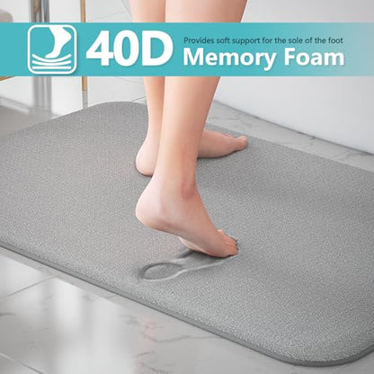 RUN HELIX Bathroom Rugs Sets 3 Piece, Soft Absorbent Memory Foam Bath Mats Set, Dry Fast Bath Mat, Machine Washable Bath Rug Set for Bathroom （Ash Gray） - color: Ash Gray