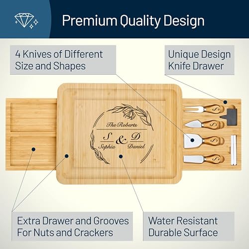 Personalized Charcuterie Board, Custom Bamboo Engraved Cheese Board, Customized Gifts, Bridal Shower Gifts, Perfect for Personalized Wedding - style: Personalized Large Charcuterie Board