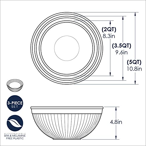 Nordic Ware Prep and Serve Mixing Bowls Set, 3-Piece, Earth-Tones - color: Earth-Tones, size: 3-Piece