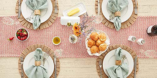 DII Woven Basics Collection 100% Cotton Knit Table Runner, 15x108, Spice - color: Spice, size: 15x108"