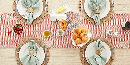 DII Woven Basics Collection 100% Cotton Knit Table Runner, 15x108, Spice - color: Spice, size: 15x108"