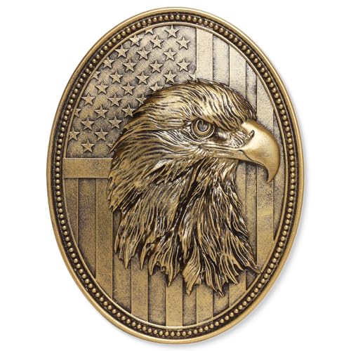 Vintage American Eagle Wall Sculpture, Antique Wall Decor, 4th of July Decor, Hand Painted Wall Decoration with Embossed Eagle Design, 250 Anniversary USA Decor, Patriotic Decoration for Bedroom Living Room Hallway, Housewarming Gifts - color: Gold Eagle