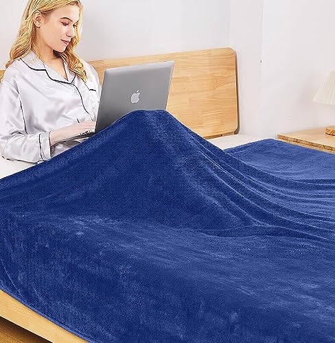 Fleece Blanket Twin Size 350GSM Lightweight Throw for The Bed Extra Soft Brush Fabric Super Warm Sofa Blanket 66" x 90"(Royal Blue Twin) - color: Royal Blue, size: Twin (90-Inch-by-66-Inch)