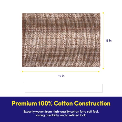 Sweet Home Collection 100% Cotton Placemats for Dining Room Rectangle Two Tone Woven Fabric 13" x 19" Soft Durable Table Mat Set, Set of 6, Chocolate - color: Chocolate, size: Rectangle 13" x 19"