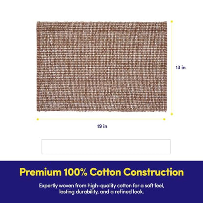 Sweet Home Collection 100% Cotton Placemats for Dining Room Rectangle Two Tone Woven Fabric 13" x 19" Soft Durable Table Mat Set, Set of 6, Chocolate - color: Chocolate, size: Rectangle 13" x 19"