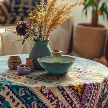 7.6'' Ceramic Decorative Bowl, Key Bowl for Entryway Table | Potpourri Bowl, Handcrafted Pottery Bowl with a Ruffle Rim, Large Catch-All for Coffee Tables, Entryways, Home Decor