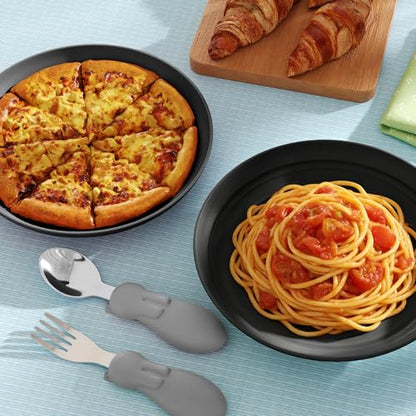 Quatish 16 PCS Unbreakable Reusable Plastic Plates,8 inch Dishwasher & Microwave Safe Dinner Plate, Easy-to-Clean Lightweight,Portable for Kitchen & Picnics Wheat Straw Plates （Black） - color: Black