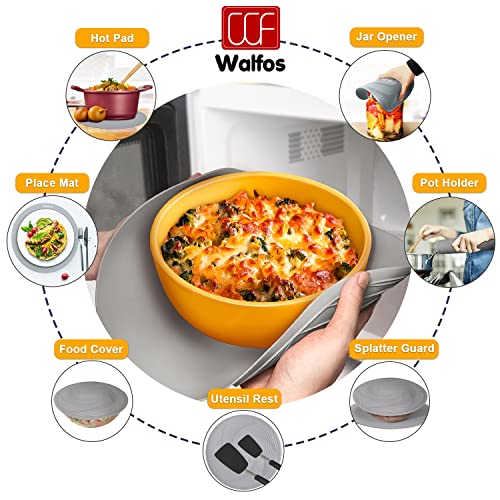 Walfos 12-Inch Silicone Microwave Mat & Pot Holders, Non-Slip Heat Resistant for Oven, Hot Pot, Bowl - style: 12in, 1 Grey Microwave Mat
