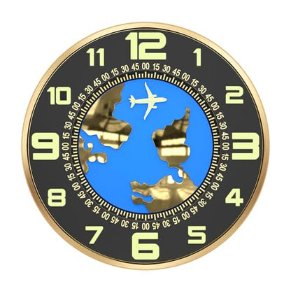 Wall Clock Decorative Wall Clocks Battery Operated (AA batterie not Included) 12 inch Silent Non-Ticking Metal Frame High End Texture Clocks for Living Room Bedroom Kitchen Office