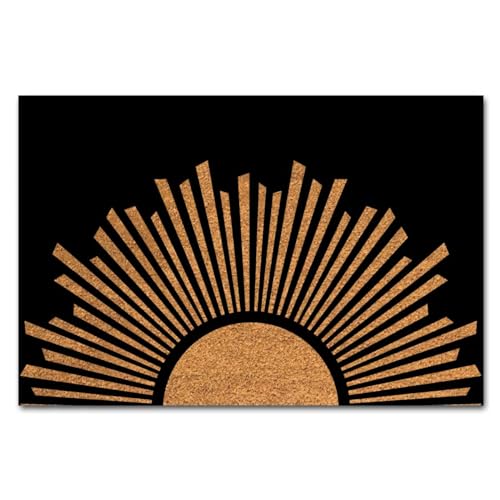 Funny Coir Doormat - Sunrise to Sunset Welcome Mat for Front Porch & Patio - Personalized Heavy-Duty Non-Slip Outdoor Coir Rug, 23.6x15.7 inch - color: Sunrise Sunshine Sunset