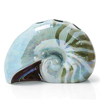 Ocean Conch Sea Shell Ceramic Bathroom Accessories Set of 4,1 Gargle Cups 1 Toothbrush Holders 1 Soap Dishes 1 Soap Dispenser (Green) - color: Green