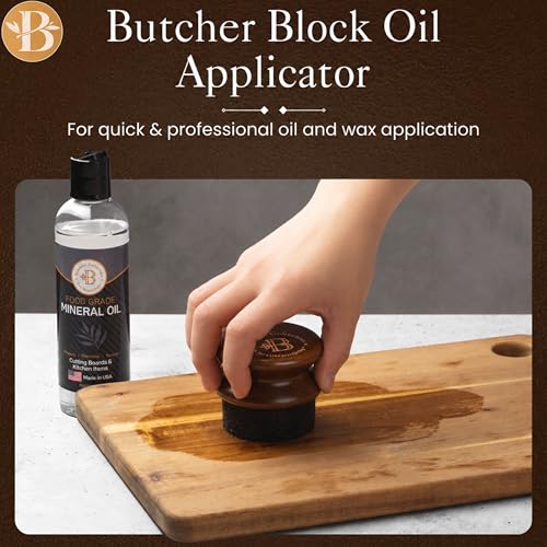 Cutting Board Oil Applicator Brush - Mineral Oil, Wax & Wood Oil Spreader for Cutting Boards, Butcher Blocks, Bamboo Boards, Wooden Utensils, Sealing & Maintaining Wood Surfaces, Brown - color: Brown